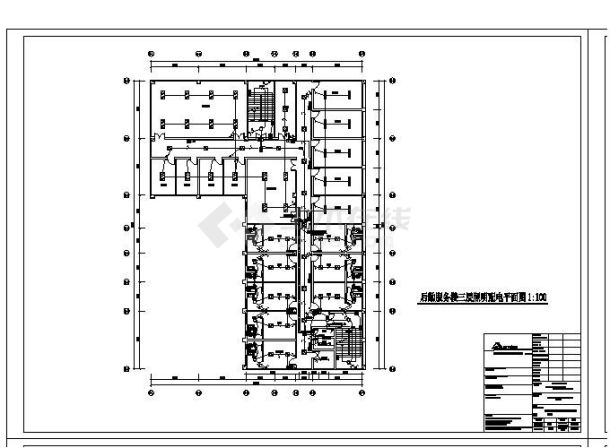 某人民医院分院后勤楼电气布置参考详图-图一