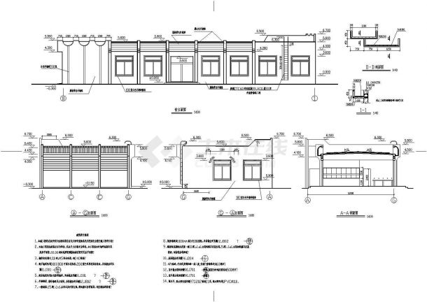 某食堂建筑施工CAD设计构造详细图纸-图一