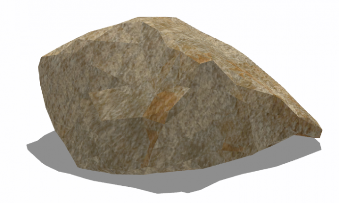 低矮黄色现代假山置石 su模型_图1