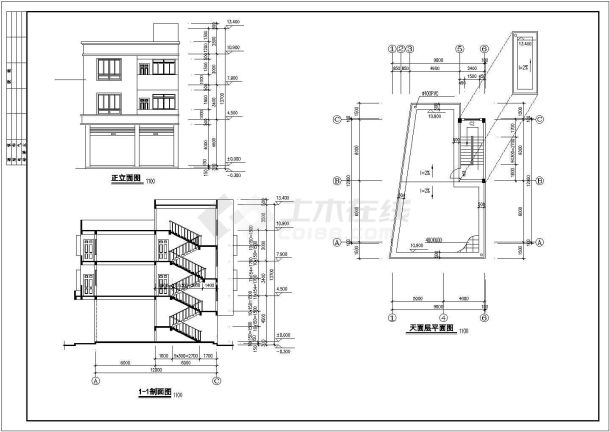 某农村异型住宅建筑施工平面设计CAD竣工图-图一