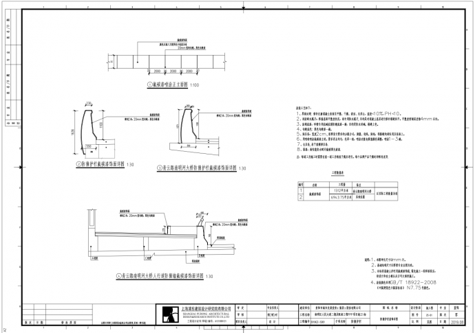 某地人民大道二期及配套工程1标装饰方案设计CAD施工图纸_图1