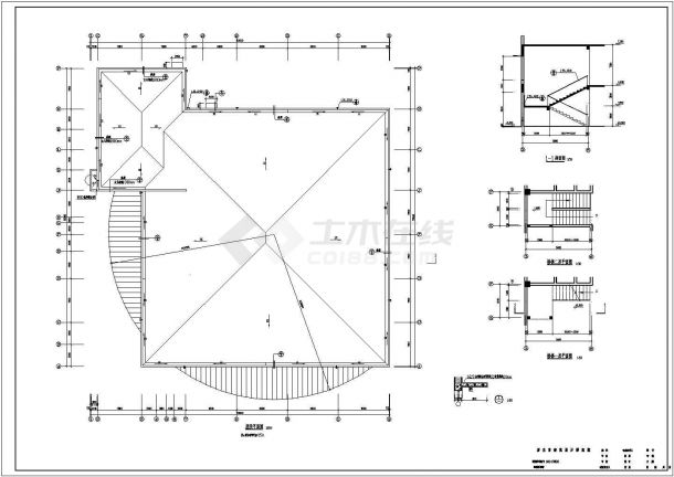 某一层框架结构职工食堂设计cad全套建筑施工图纸（含设计说明）-图一