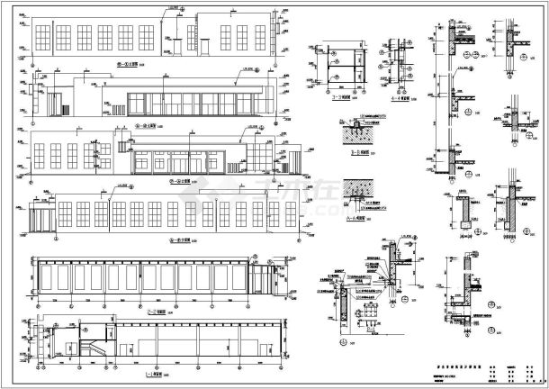 某一层框架结构职工食堂设计cad全套建筑施工图纸（含设计说明）-图二