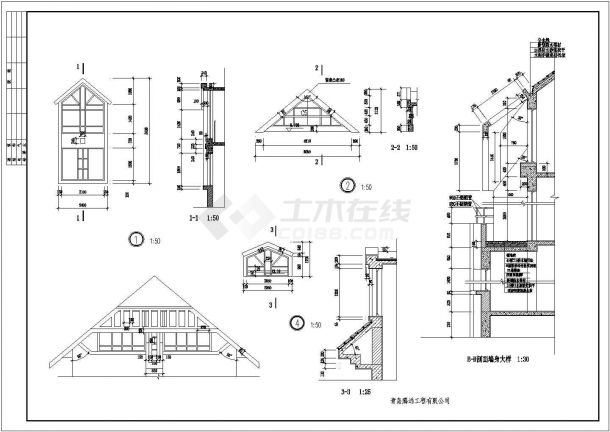 某二层带阁楼层砖混结构别墅式疗养房设计cad全套建筑施工图（甲级院设计）-图二