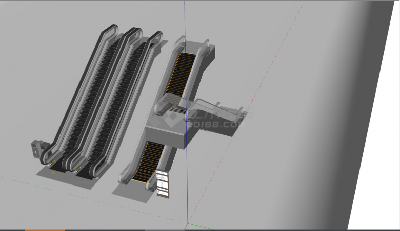 一款精美的实用的电梯扶梯su模型-图一