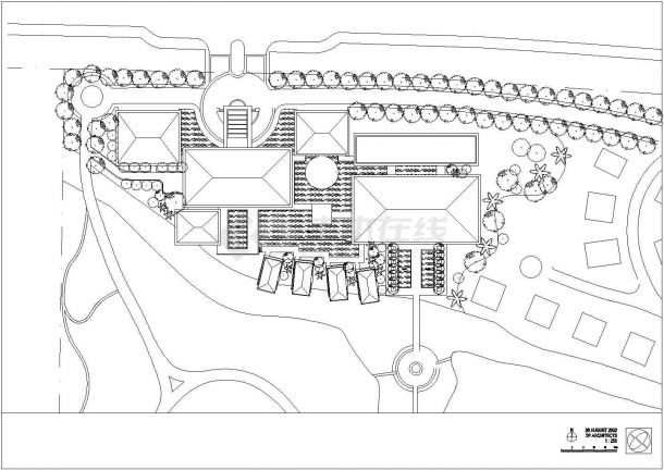 某二层框架结构巴厘岛风情会所设计cad建筑方案图（含两种方案设计）-图二