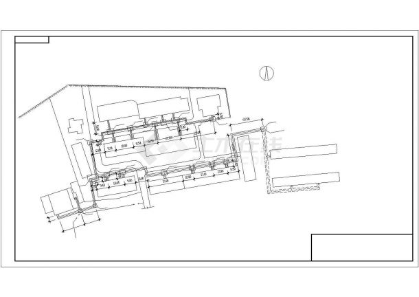 某小区供热外线布置设计施工方案CAD图纸-图一