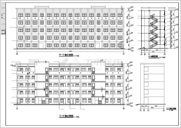 某中学建筑设计方案CAD图纸（共3张）-图一