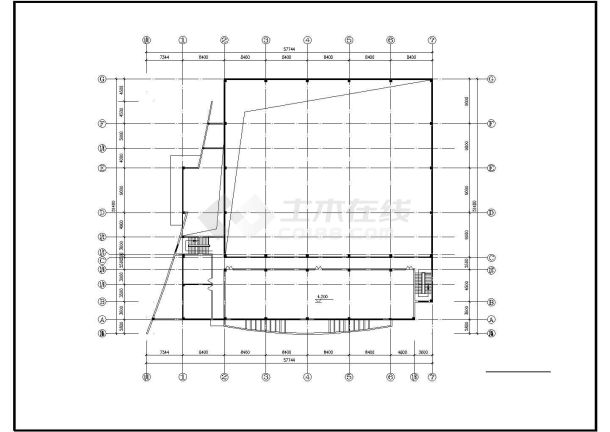 某学校体育馆建筑方案图纸（CAD，5张图纸）-图一