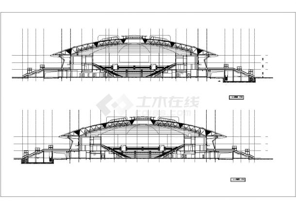 某地大型框架结构体育馆建筑设计施工图-图一