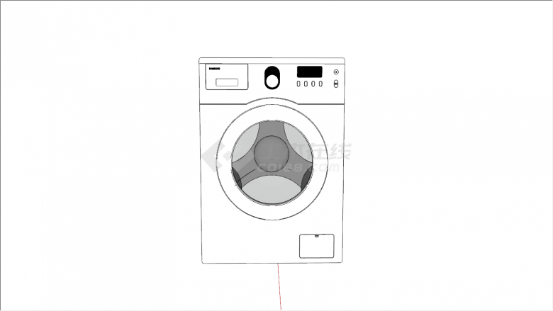小型黑白滚筒洗衣机su模型-图一