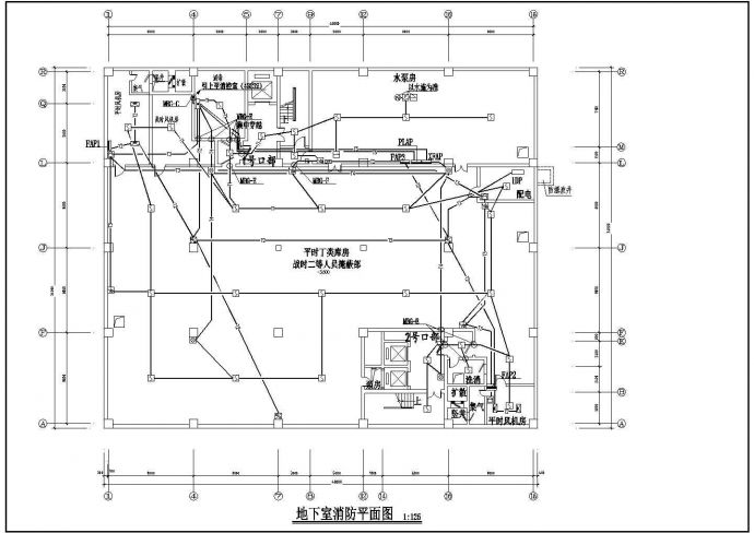 某地下人防车库全套CAD设计电气图_图1