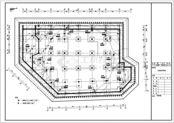 某四层商业楼工程10米深基坑排桩加两道混凝土支撑支护cad全套施工图（含设计说明）-图二