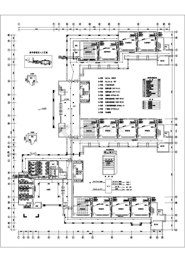 某教学楼弱电CAD设计大样完整电气系统-图二