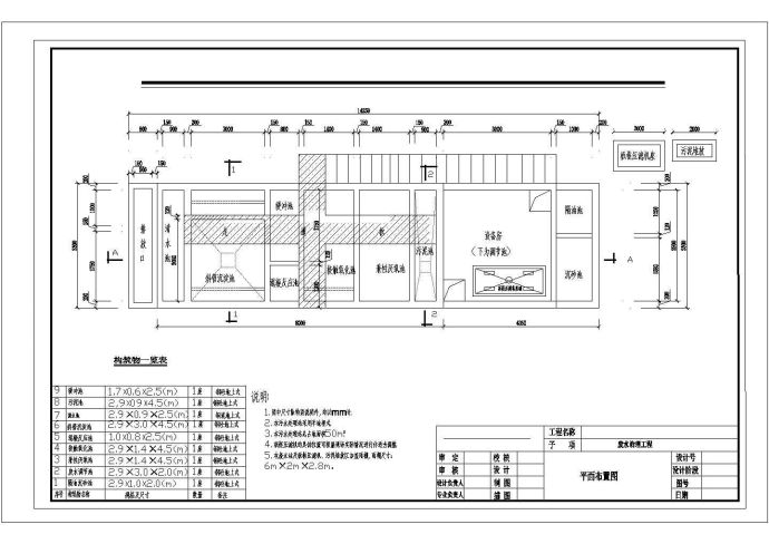 某喷漆废水处理工程施工CAD图纸平面布置图_图1