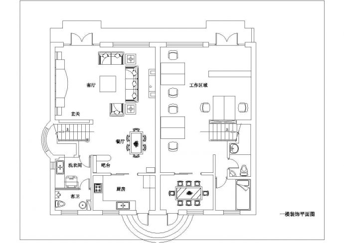 某三层砖混结构私人别墅室内豪华装修设计cad全套施工图（甲级院设计）_图1