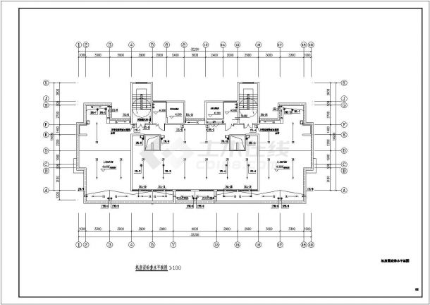 呼和浩特市某居住区17层框架结构住宅楼给排水设计CAD图纸-图一