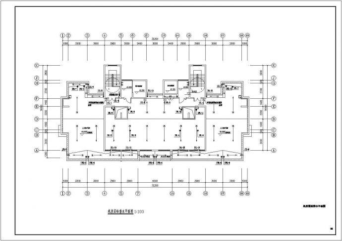 呼和浩特市某居住区17层框架结构住宅楼给排水设计CAD图纸_图1