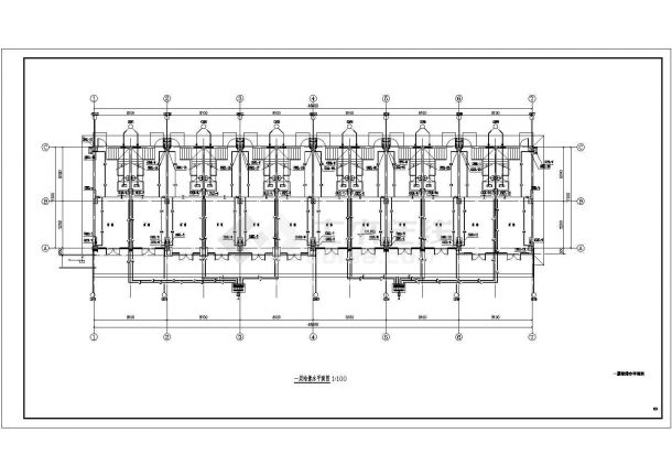 泉州市某街道2层框架结构商业门面房全套给排水设计CAD图纸-图一