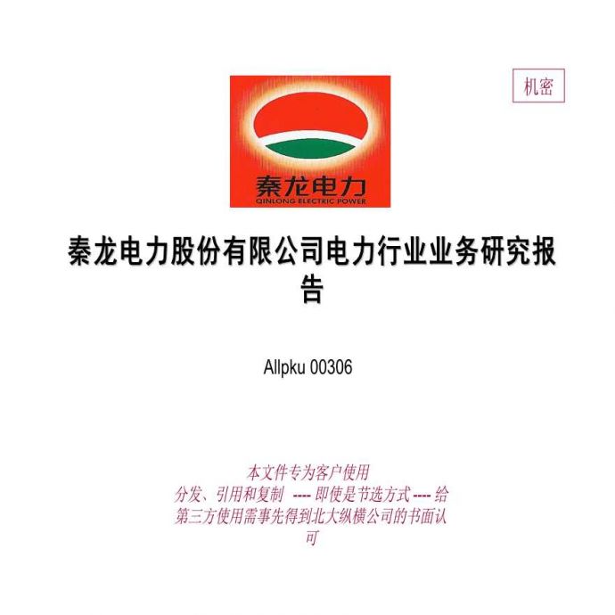 秦龙电力股份有限公司电力行业业务战略报告_图1