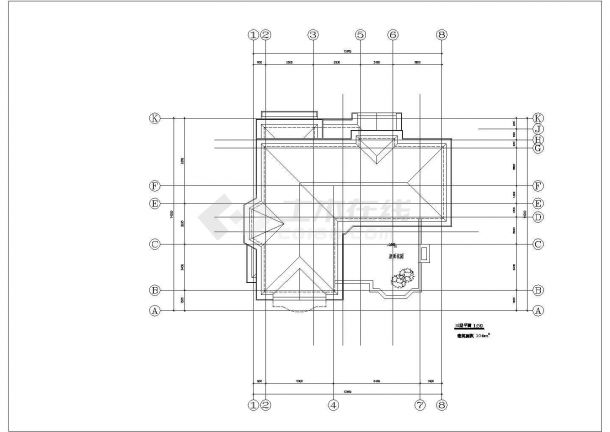 某三层框架结构欧式别墅设计cad全套建施图纸（标注详细）-图二