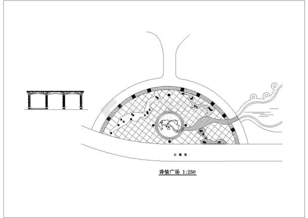 某诗情广场小区花园园林景观全套CAD设计图纸-图一