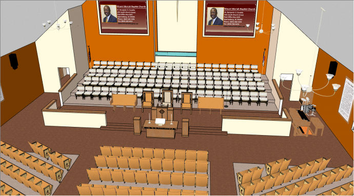 现代多功能议会厅su模型_图1