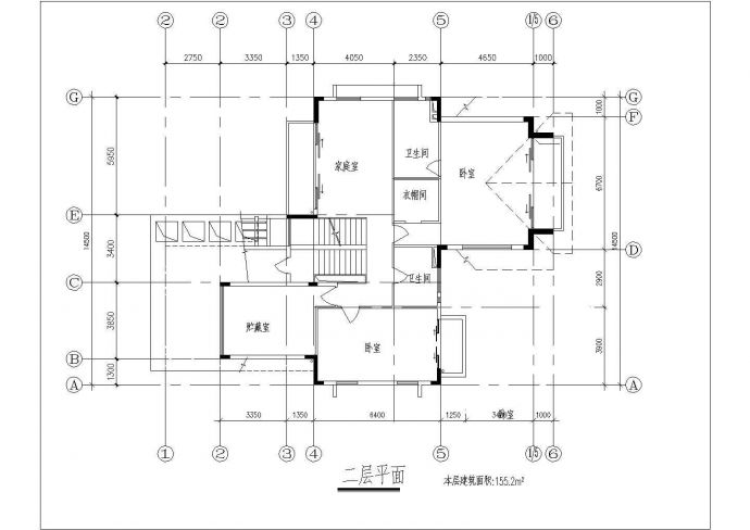 某二层含地下层框架结构斜屋顶别墅设计cad建筑方案图（甲级院设计）_图1