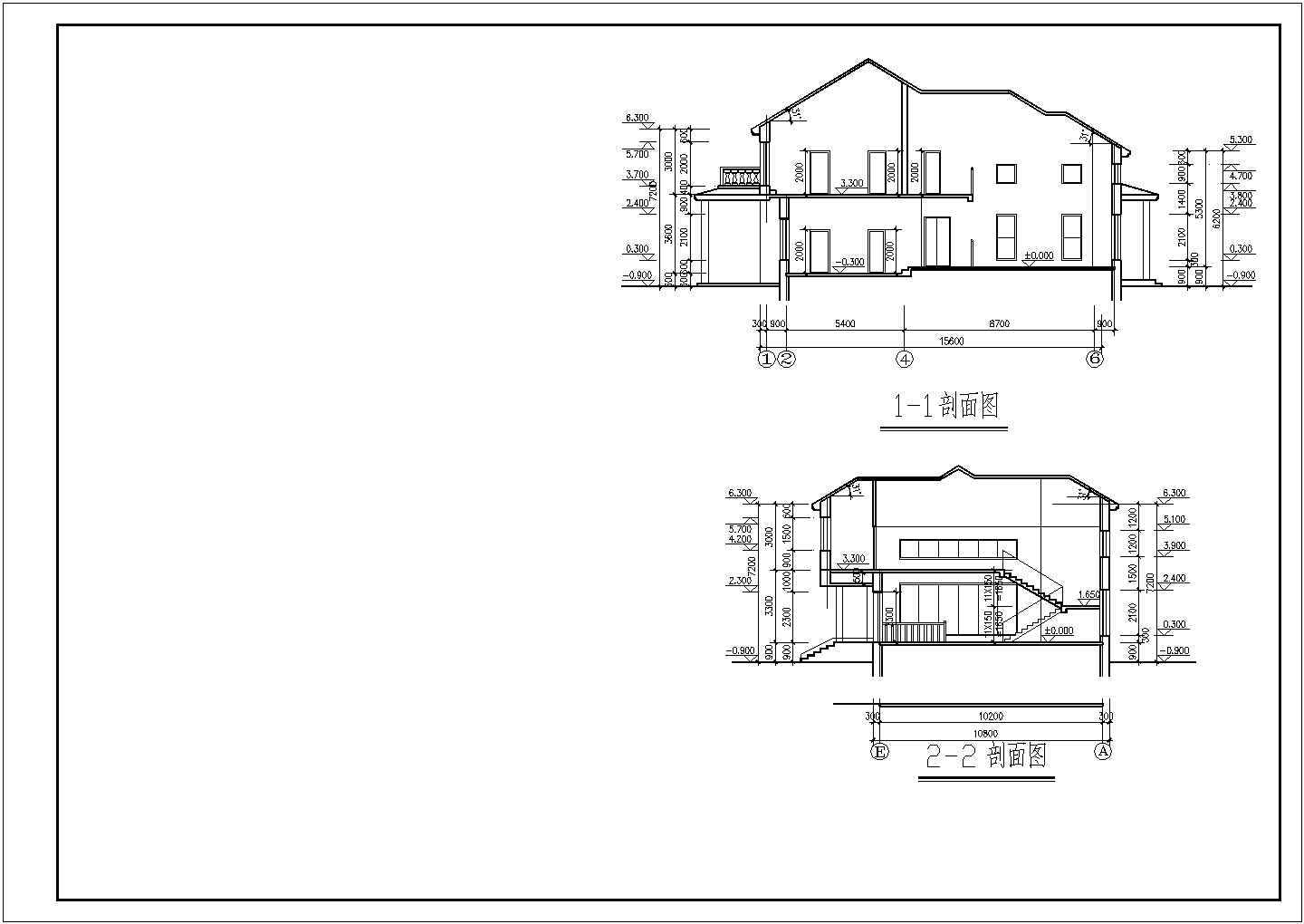 某二层砖混结构简欧风格新农村别墅设计cad全套建筑施工图（甲级院设计）