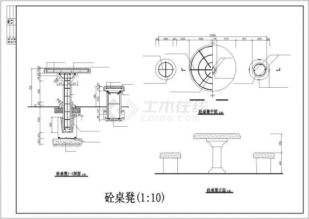 8张园林坐凳CAD布置图-图一