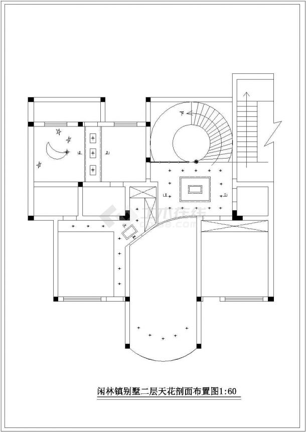 某二层山村别墅（建筑占地面积300平方米）室内装修设计cad全套施工图（含设计说明）-图一