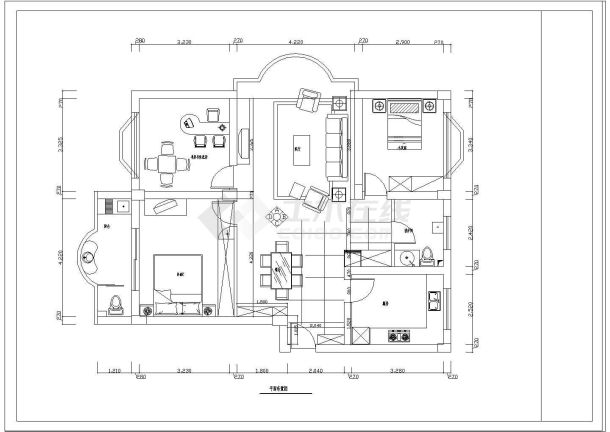 某三层框架结构私家别墅室内装修设计cad全套方案图（标注详细）-图一
