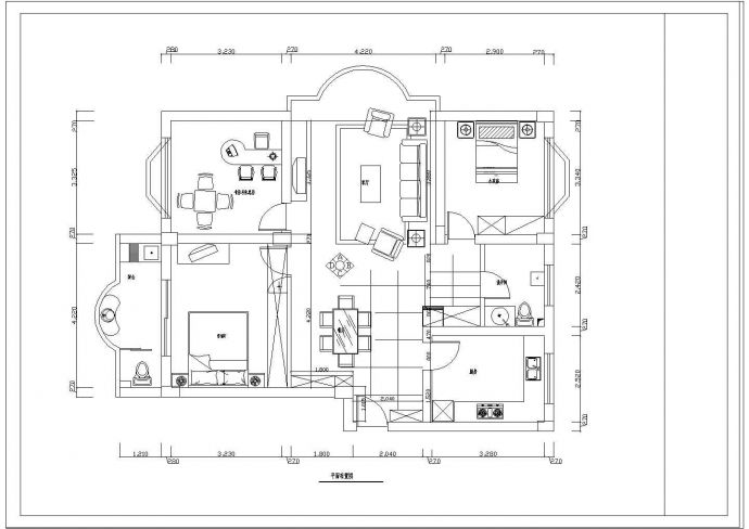 某三层框架结构私家别墅室内装修设计cad全套方案图（标注详细）_图1