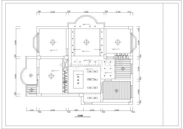 某三层框架结构私家别墅室内装修设计cad全套方案图（标注详细）-图二