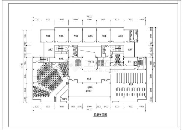 某大型高校综合楼建筑设计CAD图纸-图二