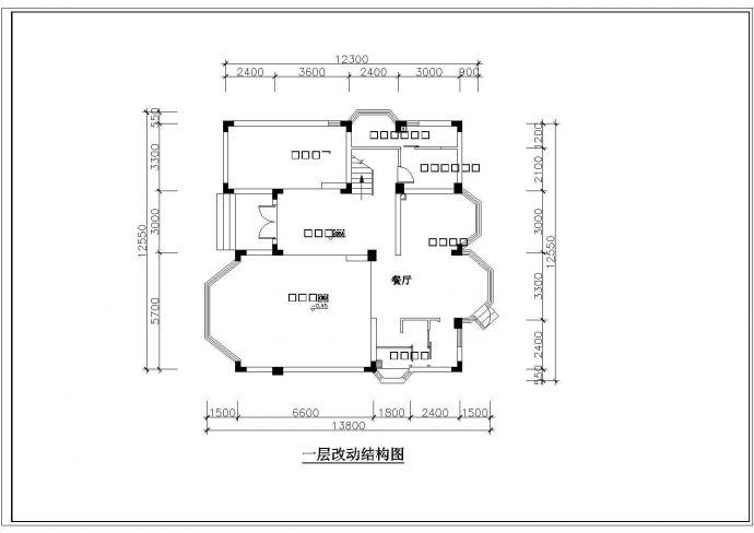 某三层框混结构新农村住宅别墅室内装修设计cad全套施工图（标注详细）_图1