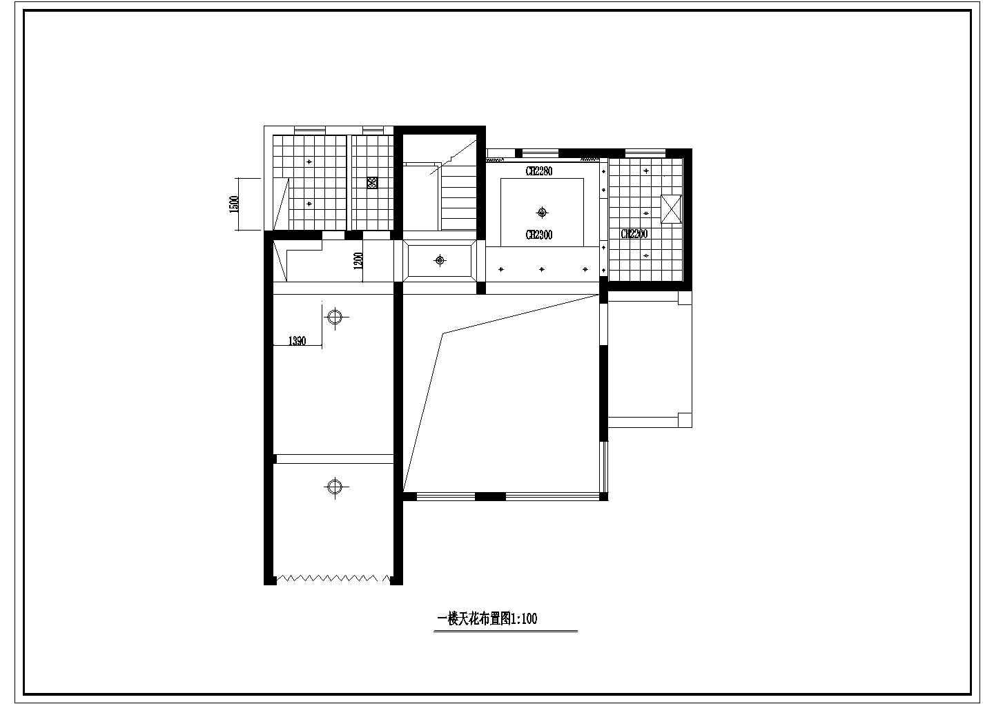 某三层框架结构新农村住宅别墅室内装修设计cad全套施工图（标注详细）