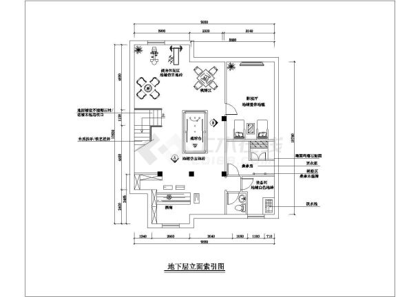 某二层带地下层框架结构私家别墅室内装修设计cad全套施工图（甲级院设计）-图一