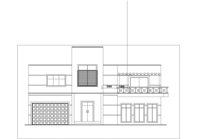 某高级小区二层框架结构私家别墅设计cad建筑方案图（标注详细）_图1