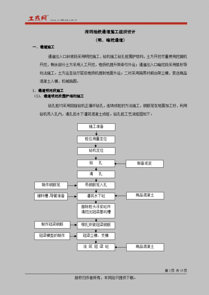深圳地铁施工组织设计(明、暗挖)_图1