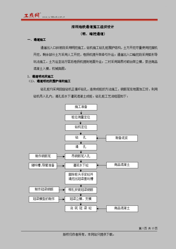 深圳地铁施工组织设计(明、暗挖)-图一