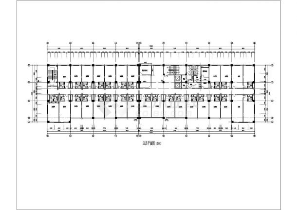 某六层砖混结构宾馆设计cad建筑方案图-图二