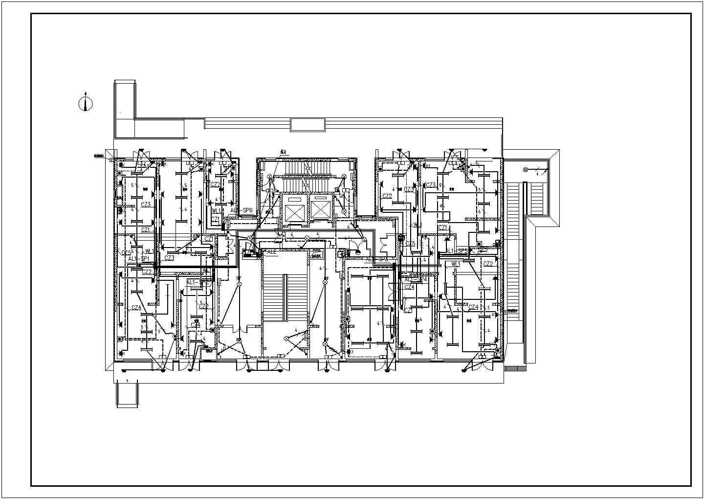 张家口大型商住楼电气施工图CAD图纸15