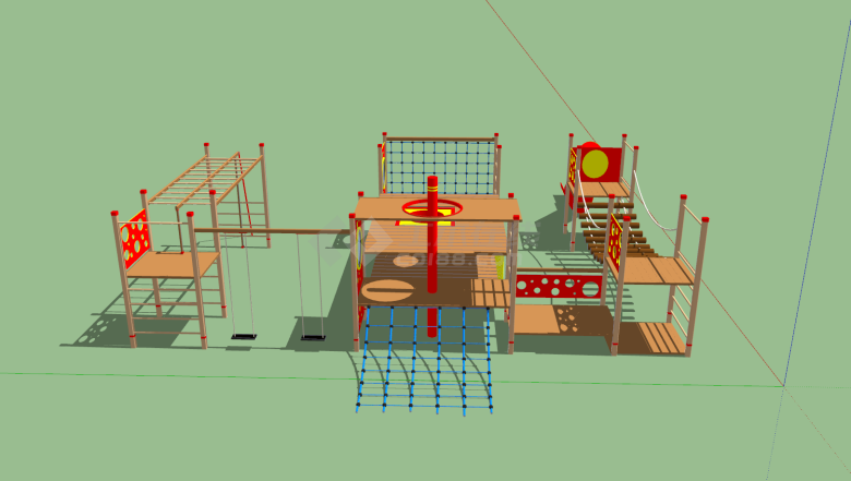 游乐园户外娱乐器材su模型-图二