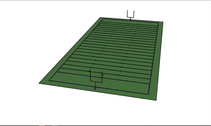 绿色简约方型足球场su模型_图1