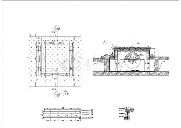 方形树池设计cad详图，共4张-图一