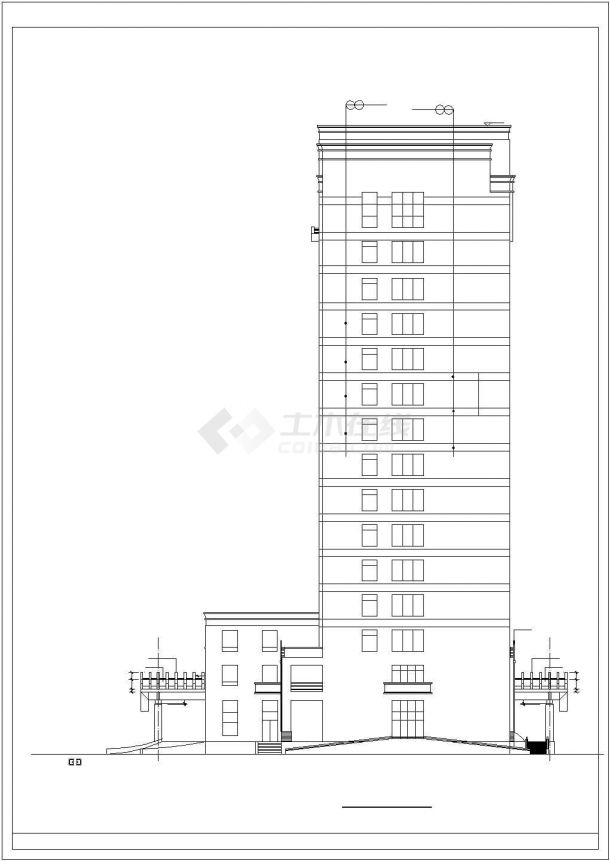 某市区综合医疗建筑设计施工方案CAD图纸-图一