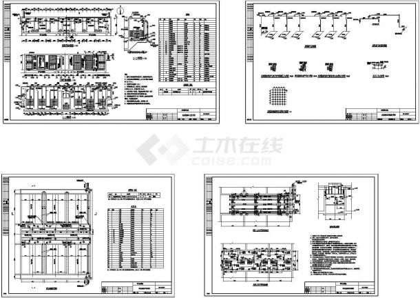 臭氧接触池和曝气生物滤池工艺施工图及系统图-图一