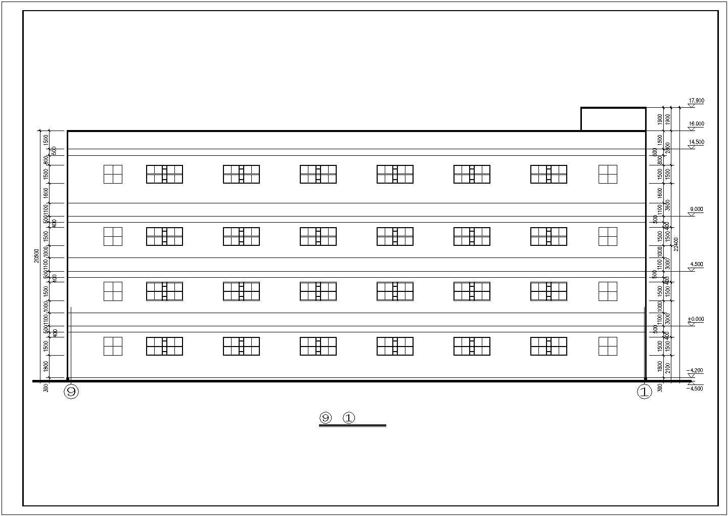 某城区医疗机构家属区教室及食堂建筑设计施工方案CAD图纸