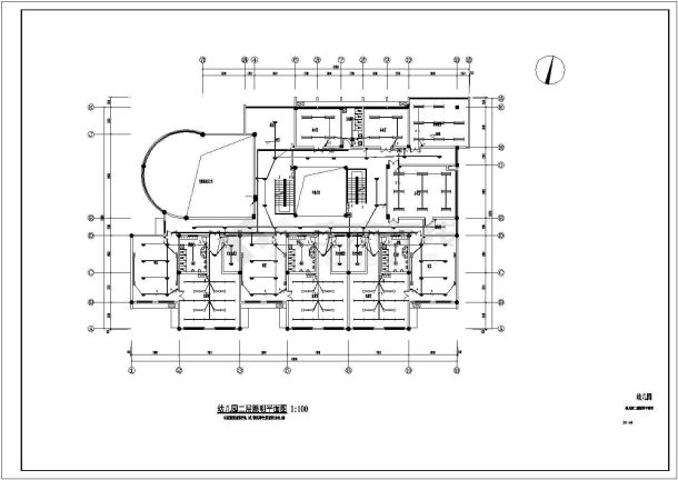 安居房框架结构二层幼儿园强电设计图纸-图二